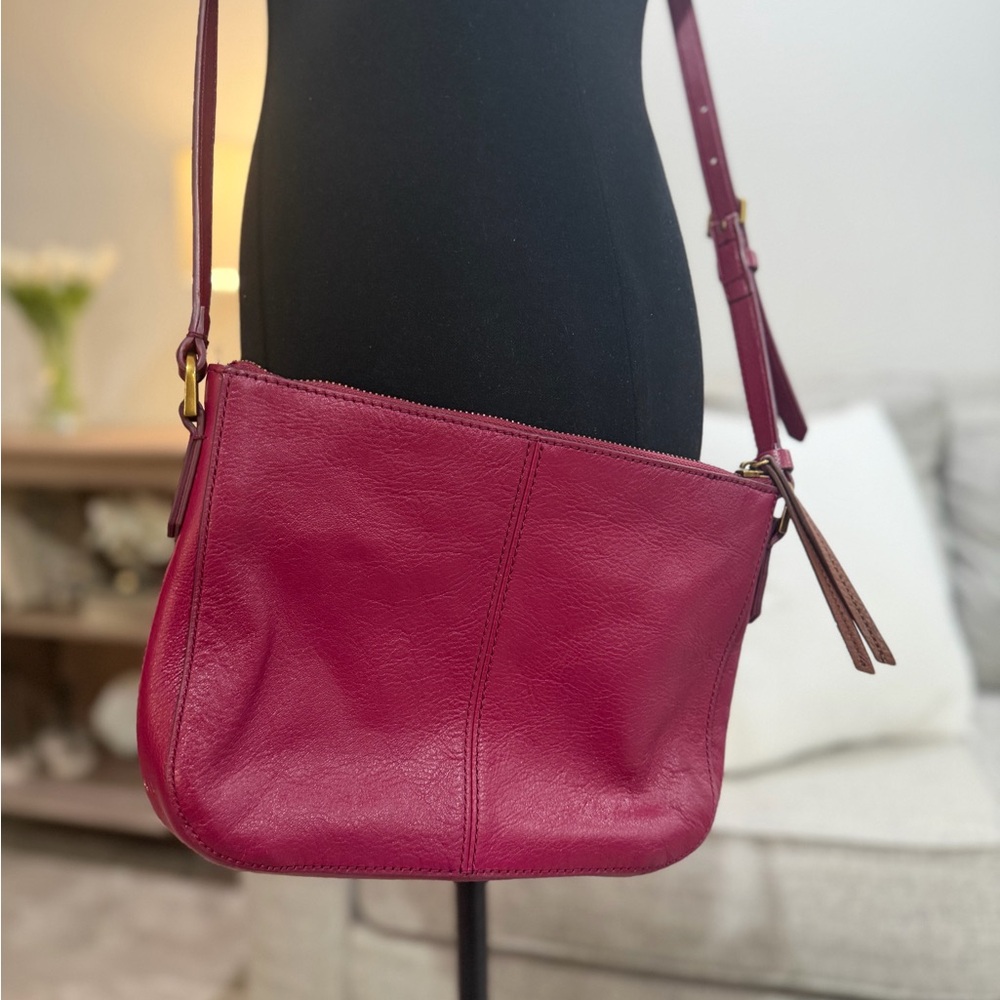 Fossil Farrah Pink Leather Crossbody Bag - Picture 2 of 10
